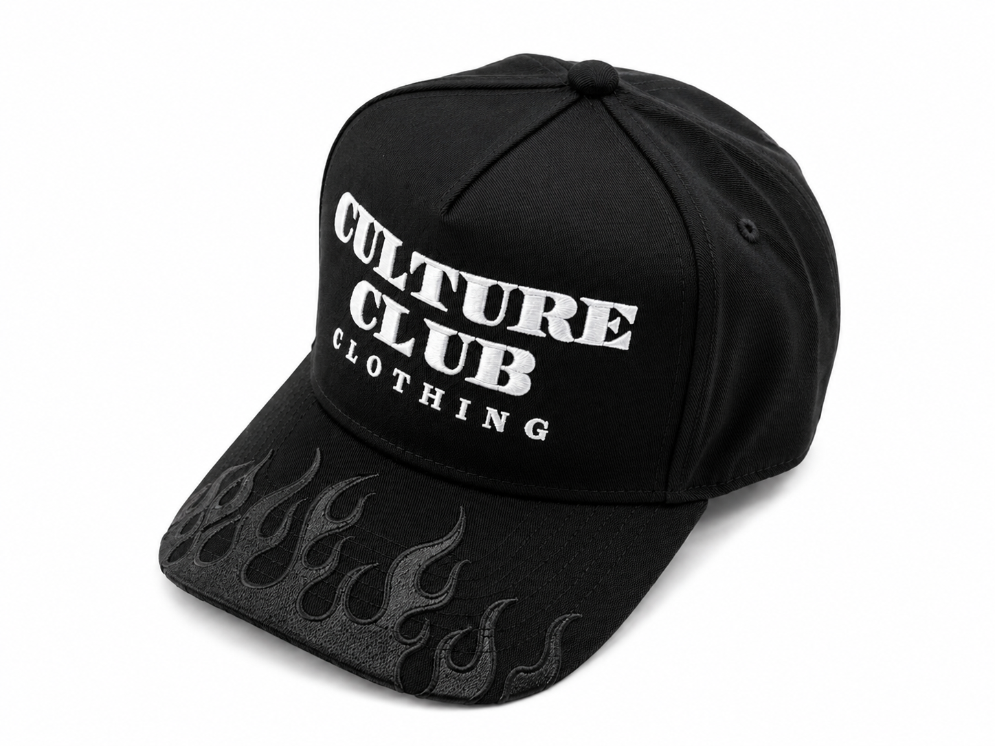 Culture Club Clothing cap, black with flame brim