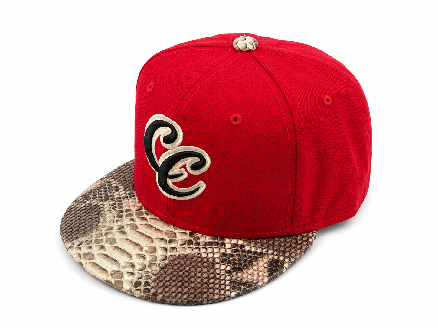 Culture Club CC snapback, red with snakeskin brim